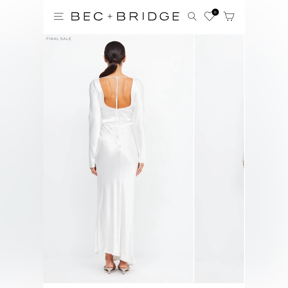 BEC+BRIDGE MOON DANCE LONG SLEEVE MAXI DRESS-Ivory US size 2